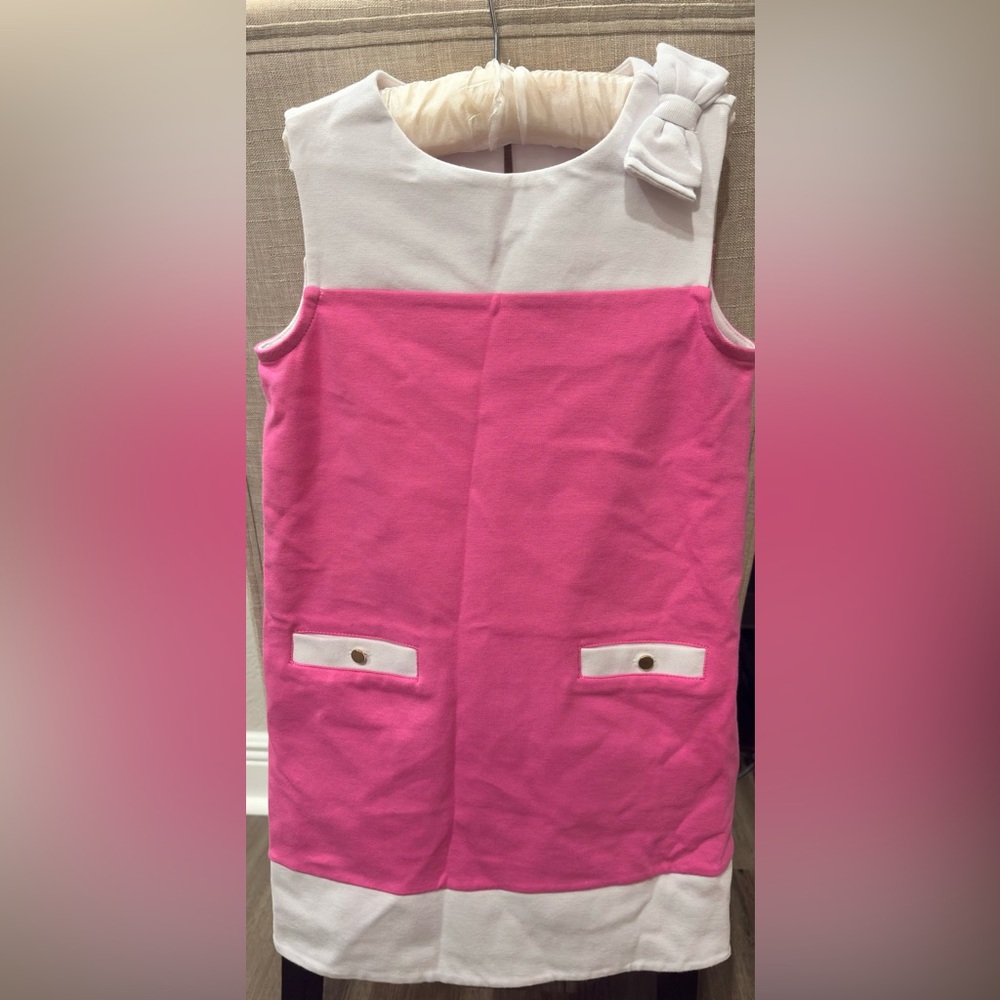 Adorable Pink and White Kids Dress with Bow